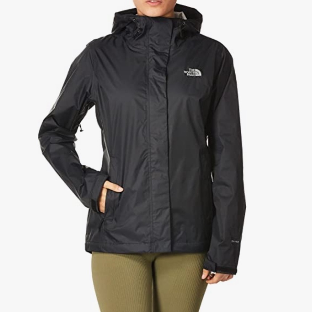 North Face Black Hyvent Water Repellent Rain Coat